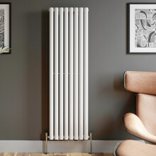 Designer Radiator Vertical White Oval Column Rads Single Panel 1600x480mm