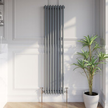 Traditional Vertical Colosseum Double Bar Column Radiator Anthracite 1600x380mm
