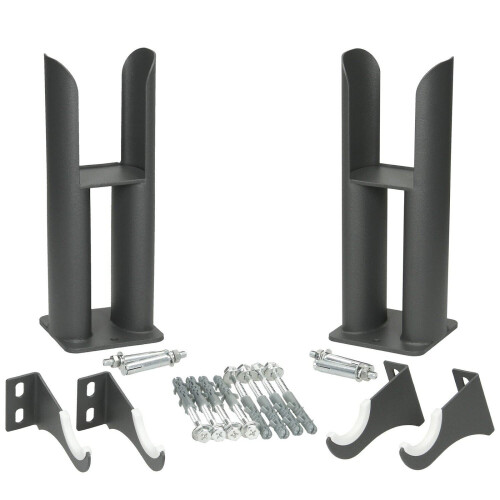 Radiator Leg Supports for Horizontal Oval Double Bar Anthracite Finish 2