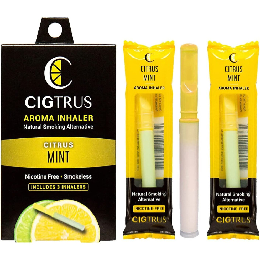 (Pack of 3, Mint) Quit Smoking Aid Natural Cigtrus Craving Relief