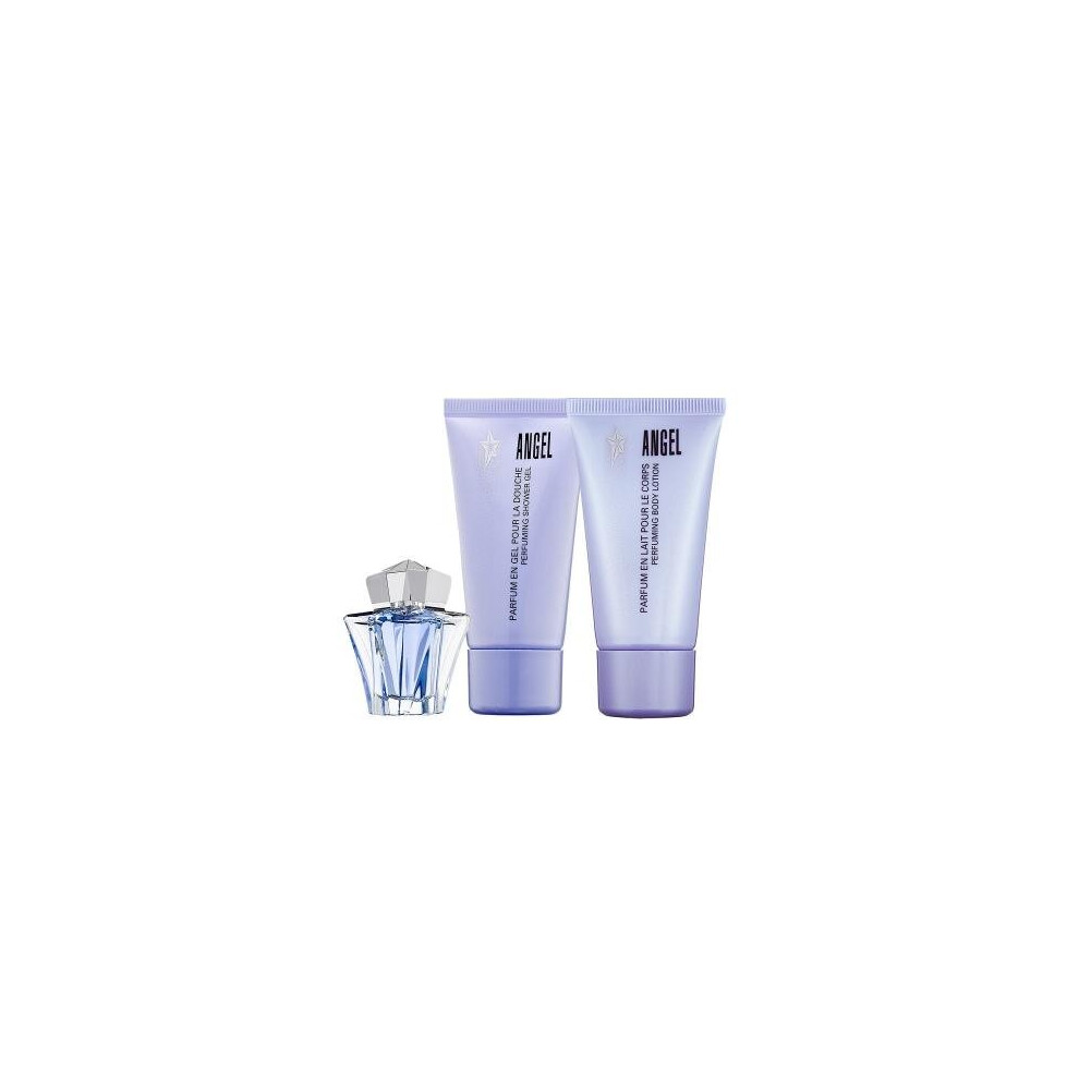 Angel 3 Pcs Set For Women: 0.8 Eau De Parfum Spray Refillable + 1 Oz Body Lotion + 1 Oz Shower Gel (Hard Box)