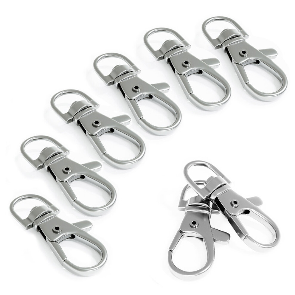 8 Stainless Steel Metal Key Ring Clasp Clip with Swivel - Medium