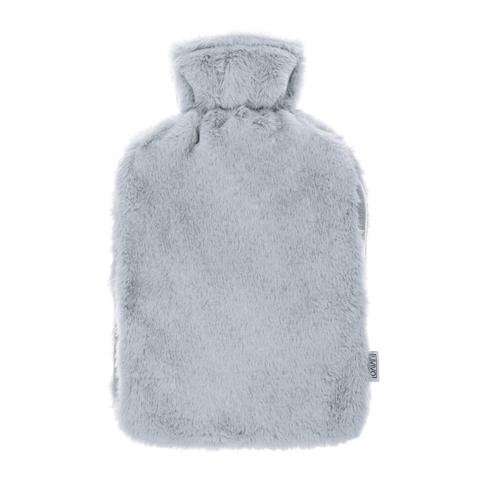 2L Hot Water Bottle with Pockets & Cable Knit Cover