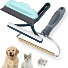 3PK Dog Hair Removers, Portable Dog Cat Hair Remover, Reusable Pet Hair Remover Carpet Scraper and Brush for Couch, Rug, Blanket, Clothes, Car Mat