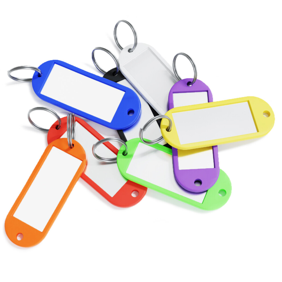 8 Plastic Key Tags With Window Name Tags For Keys Multi Colour Pack 5060695521339