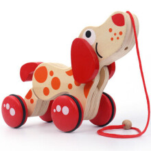 Wooden Dog Pull Along Toy, Pull Along Toy Wooden Baby Toys
