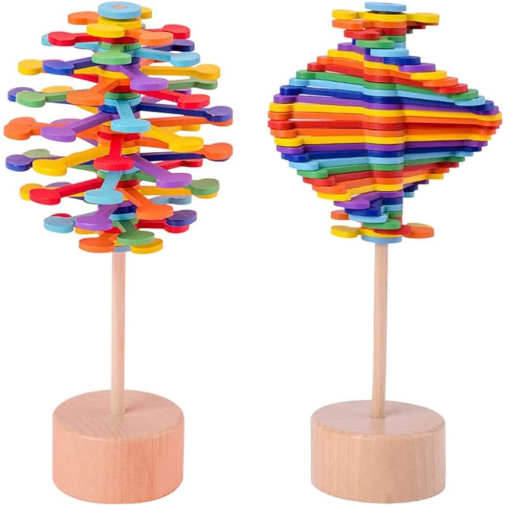 Photos - Educational Toy TIANFU Wooden lollipop pressure reducing toy,  new magic rotating lollipop pressure reducing toy, multi-color wooden spiral lol  2023