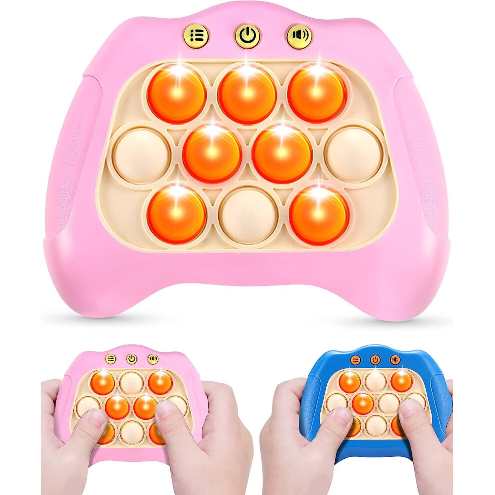 Puzzle Pop Light Up Game Fidget Travel Games for Kids 8-12 Teen Toys for Boys Age 6-8 Birthday Autism Relief for 3 4 5 6 7 8 9 Year Old Girls (Pink)-image-OPC-PBYH5BT-NEW