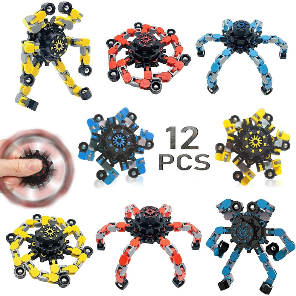 Photos - Educational Toy TIANFU 12PcsDIY deformable robot fingertip toy, pressure reducing rotator, deformable creative mechanical gyroscope toy