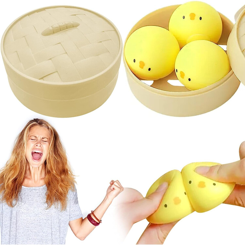 Photos - Educational Toy TIANFU 3PCS adult chicken squid Stress ball, lovely dumpling toy steamer filled with chicken, dumpling Stress ball adult anxiety re 