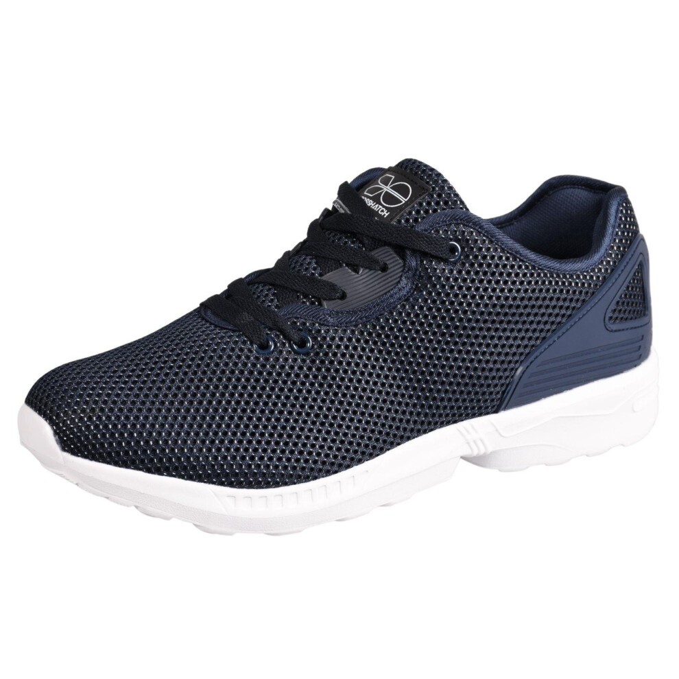 (Navy, UK 10 / EU 44) Crosshatch Men Trainers Lace up Sports Gym Shoe