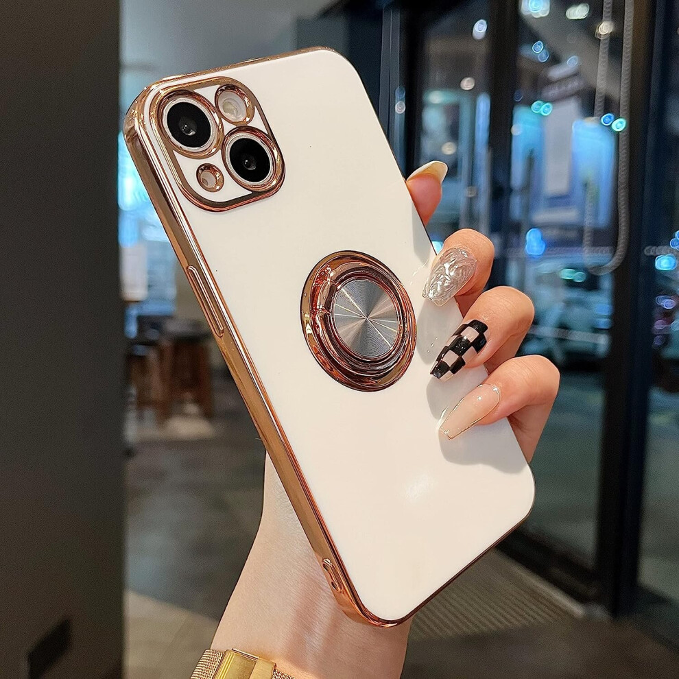 Compatible With Iphone 13 Case With 360 Degree Rotation Finger Ring Holder, White 8366089222217