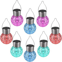 8 Pack Hanging Solar Lights Outdoor, Decorative Ball Lights Waterproof Solar Lanterns (Multicolor)