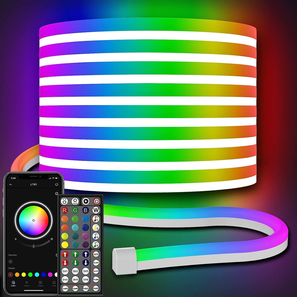 5m Led Neon Rope Lights,Flexible Led Rope Lights,Control with App/Remote,Multiple Modes