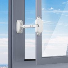 Adjustable Window Gap Size Baby Safety Window Restrictor, Childproof Window Safety Lock(White)