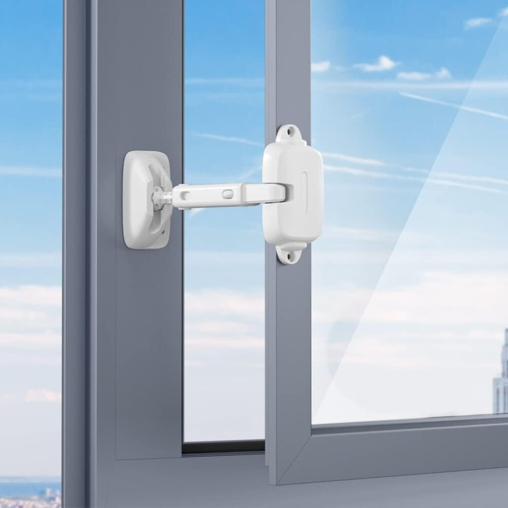 Adjustable Window Gap Size Baby Safety Window Restrictor, Childproof Window Safety Lock(White) White Yadong