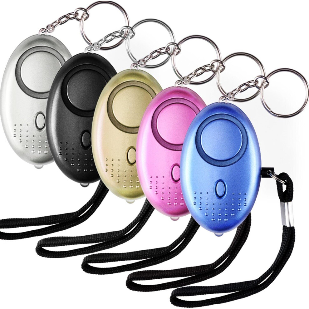 5 Pack 130db Personal Security Alarm Keychain with LED Light, Emergency Self Defense Security Siren