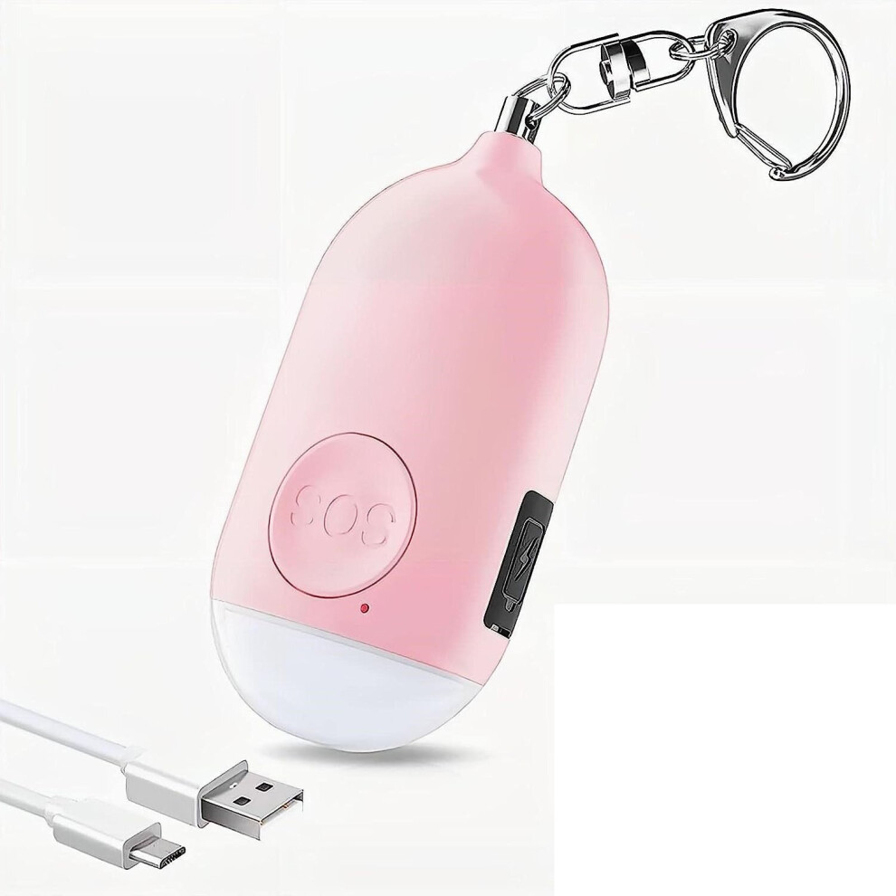 Safety Personal Alarm For Women, Rechargeable 130Db Siren With Led Flashlight (Pink) 8366089220947