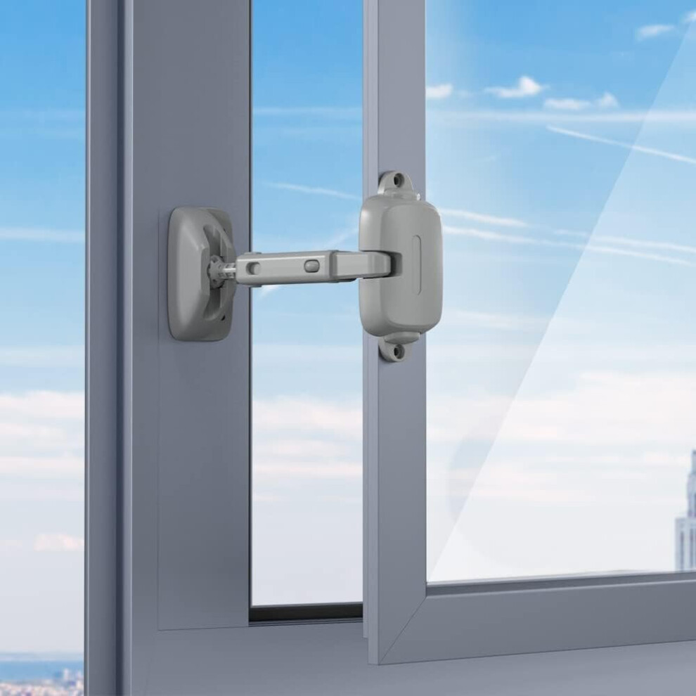 Adjustable Window Gap Size Baby Safety Window Restrictor, Childproof Window Safety Lock(Grey) Grey Yadong