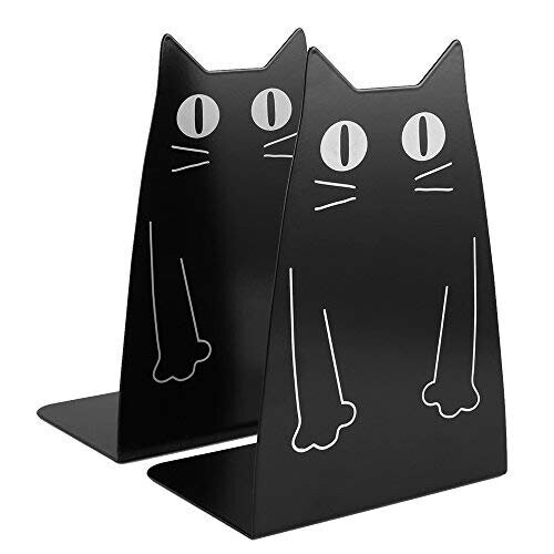Cute Cat Metal Book end, Large Heavy Duty Bookends Desktop Book Holder on OnBuy