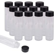 13Pcs Clear PET Plastic Juice Bottles, 13.6 OZ (400 ml) Empty Smoothie Drink Bottles