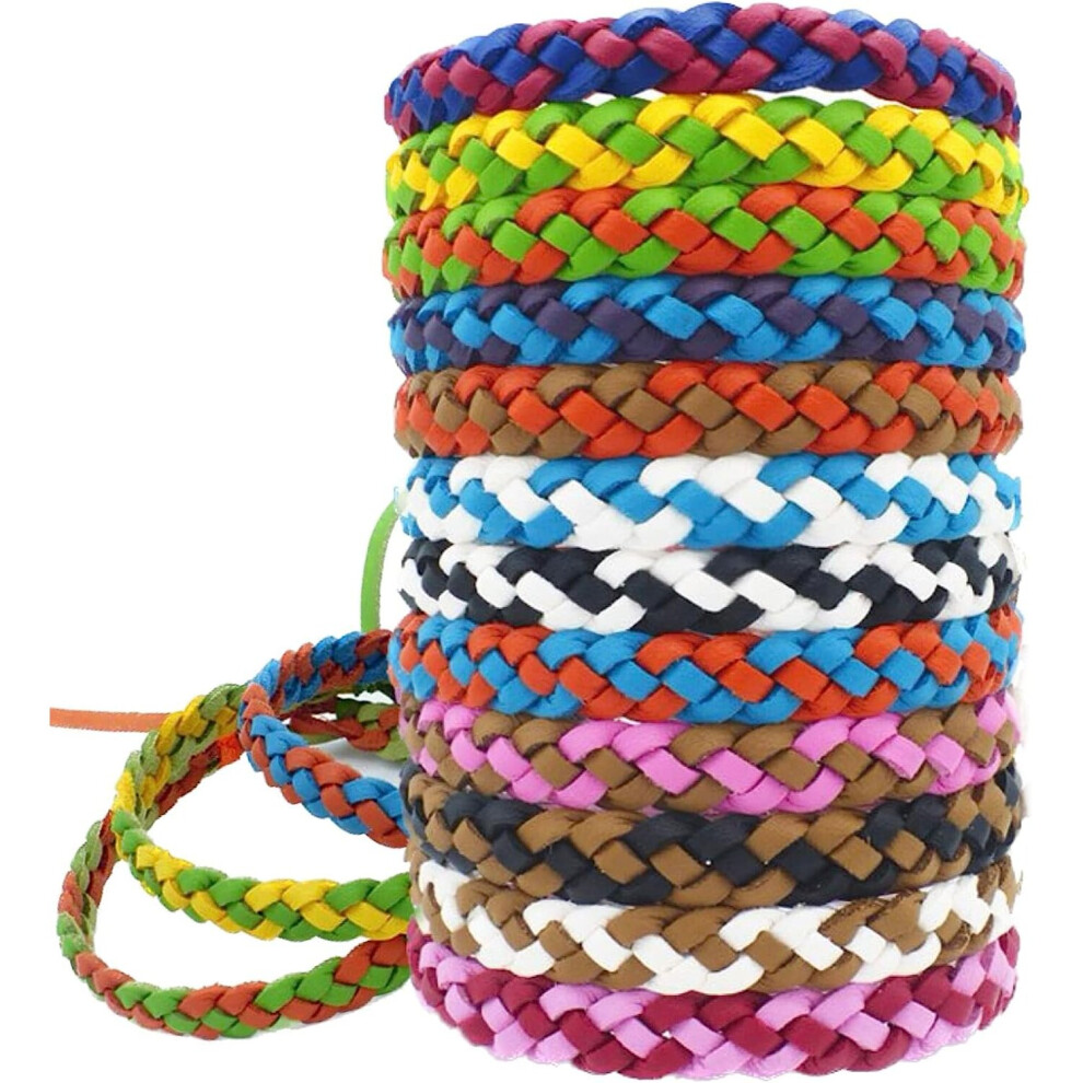 Yadong Mosquito Repellent Bracelet 15 Pack, Adjustable Leather Deet-Free Wrist15 Pack