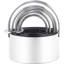 Biscuit Cutter Set, Cookie Cutters Shapes (5 Pieces) with Handle