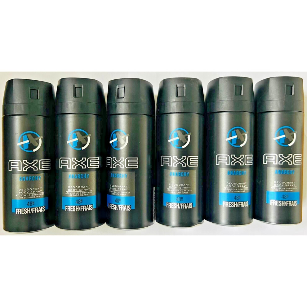 6 x AXE (LYNX) Anarchy For Him 150ml Deodorant Body Spray