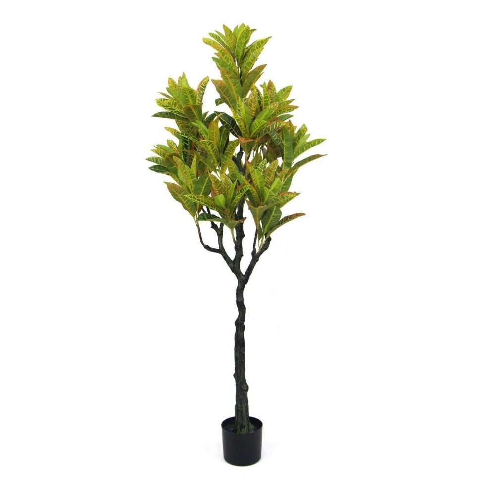 (Ficus elastica variegata - 150cm) Large Artificial Fake Tree Plants Indoor Fake Plants Outdoor Fake Plant Lush