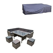 (Natural - Without Cover) EVRE Mauritius Rattan Furniture Dining & Sofa Set