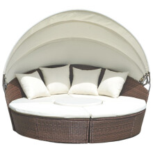 (5 Seat Brown) EVRE Seychelles Rattan Furniture Day Bed