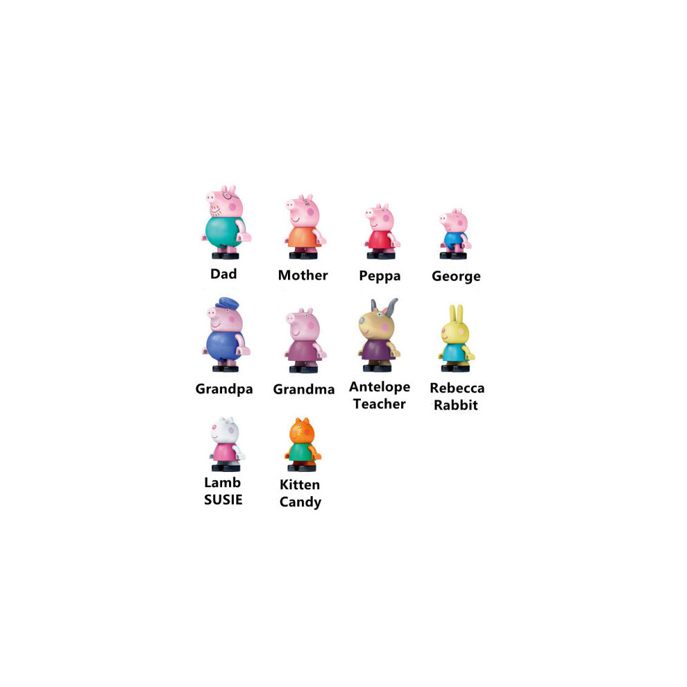 10PCS Peppa Pig Family Big Figures Movable Toys Fit