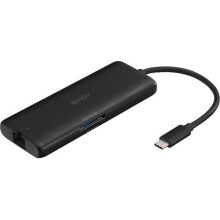 Mini USB-C dockingstation - LINDY - Zwart - Laadfunctie via doorgeven - 4K
