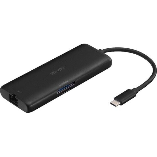 Mini USB-C-Dock - LINDY - Schwarz - Pass-through-Ladung - 4K