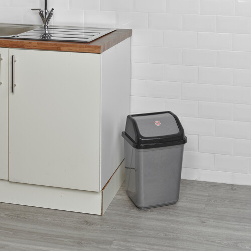 URBN Living (30L Black/Grey) 5/20/30/50L Waste Recycling Bin Swing Lid Kitchen 2