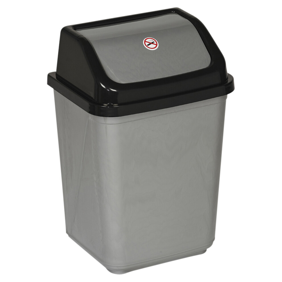 (30L Black/Grey) 5/20/30/50L Waste Recycling Bin Swing Lid Kitchen