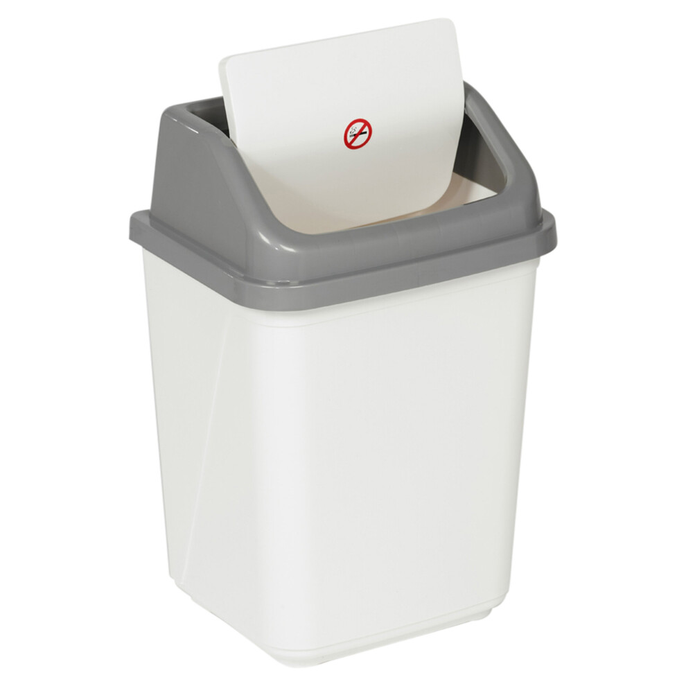 (20L White/Grey) 5/20/30/50L Waste Recycling Bin Swing Lid Kitchen