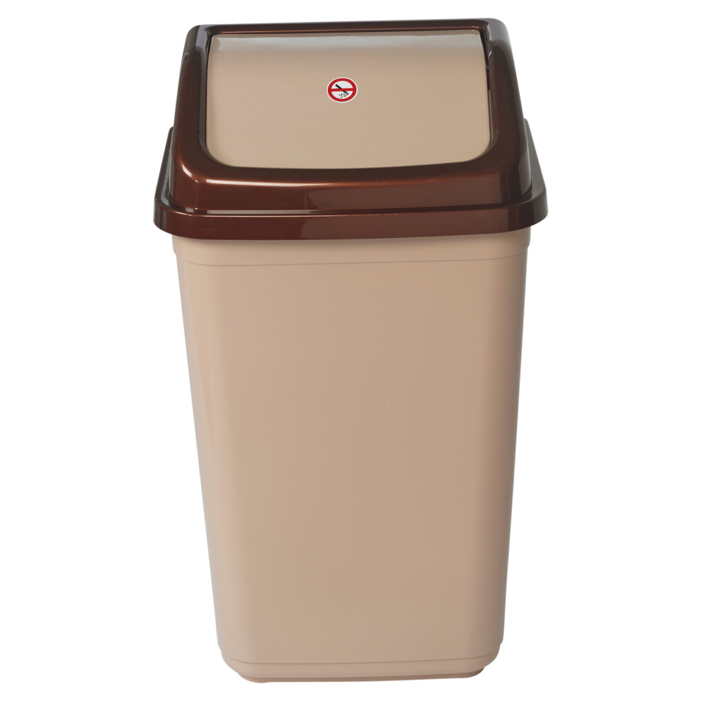 (50L Brown/Beige) 5/20/30/50L Waste Recycling Bin Swing Lid Kitchen