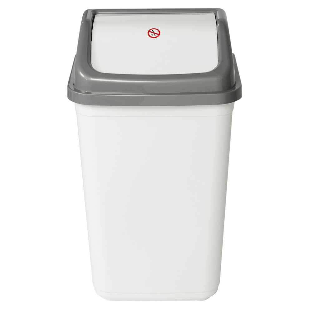Urbn Living (50L ) 5/20/30/50L Waste Recycling Bin Swing Lid Kitchen White/Grey