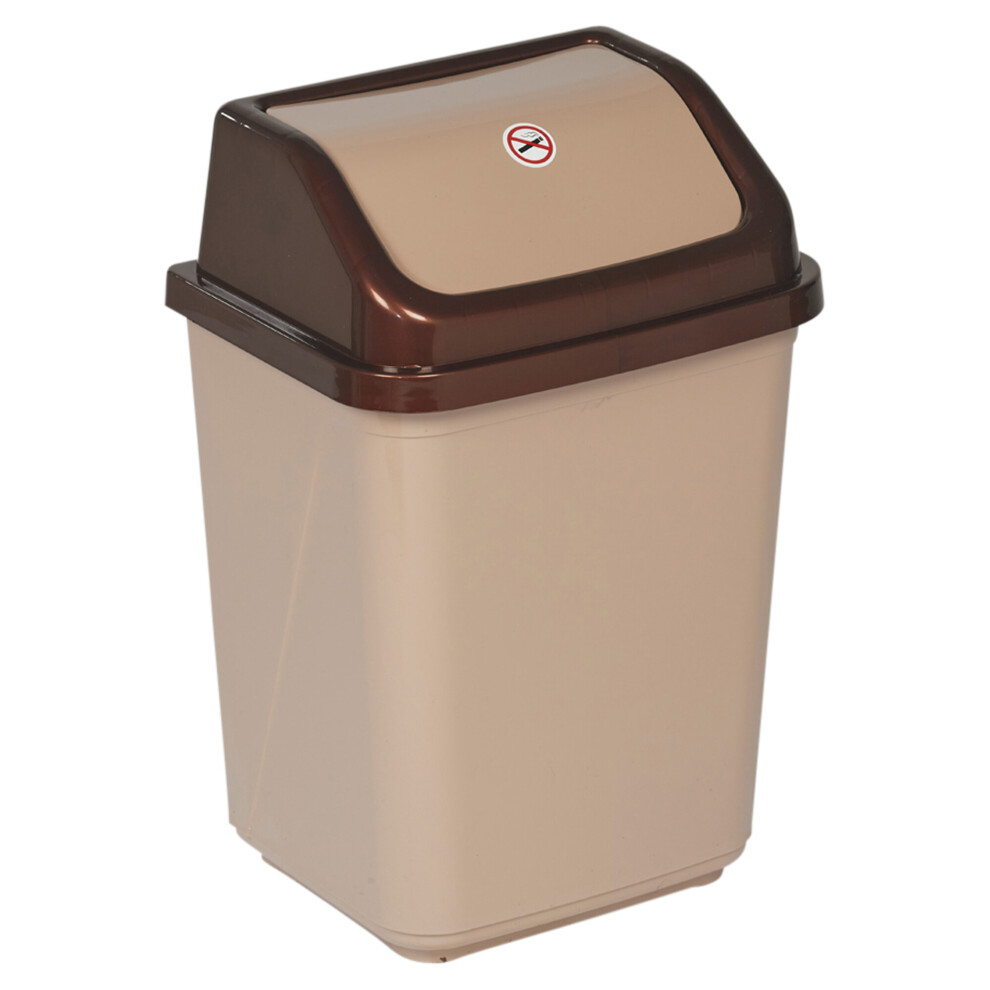 (20L Brown/Beige) 5/20/30/50L Waste Recycling Bin Swing Lid Kitchen