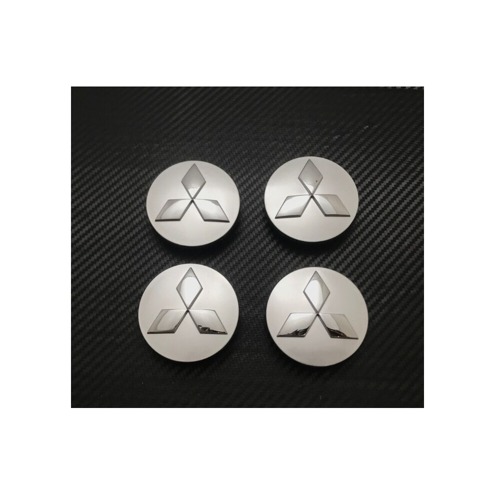 4pcs SILVER LOGO ALLOY WHEEL CAP HUB CENTER for MITSUBISHI 60MM 2.25"