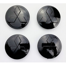 4PCS 60mm All Black Wheel Cap Genuine Parts Black Fits Mitsubishi