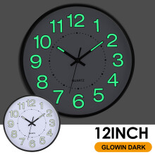 30CM Luminous Wall Clock Silent Non-Ticking Night Lights Clocks