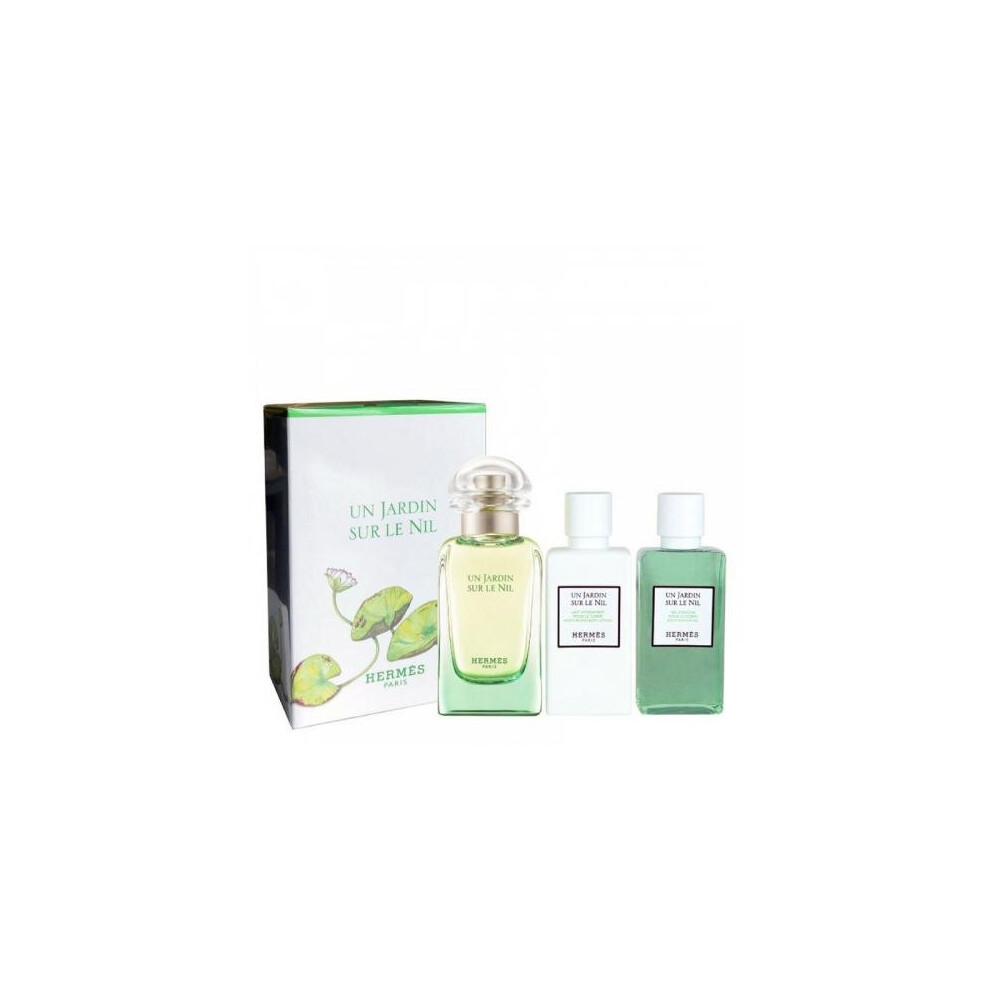 HermÃs Un Jardin Sur Le Nil Gift Set 50ml EDT + 40ml Body Lotion + 40ml Shower Gel