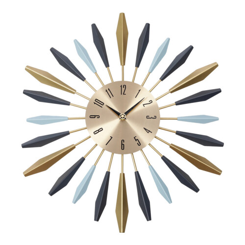 Living And Home 55CM Large Metal Starburst Decorative Wall Clock 2