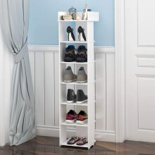 (White) 7 Tier Shoe Rack Tall Storage Shelf Unit Cabinet Organiser Footwear Stand