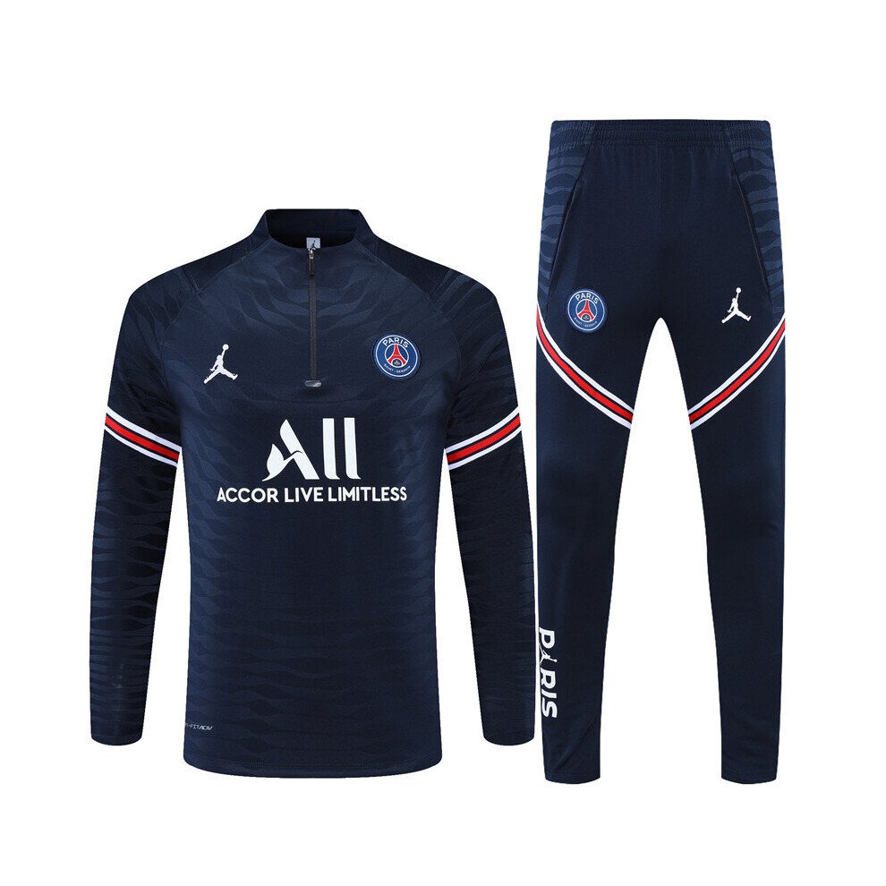 (S) 2021-22 PSG Football Training Suit Player Edition Long Sleeve Tracksuit Royal Blue