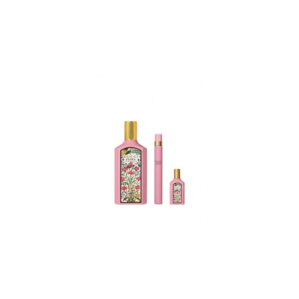 Gucci Flora Gorgeous Gardenia 3 Pcs Set For Women: 3.3 Eau De Parfum Spray + 0.16 Eeau De Parfum + 0.33 Eau De Parfum Spray