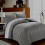 (King (230x220 cm)) Satin Stripe Duvet Cover 3PCS Grey Bedding Set 6