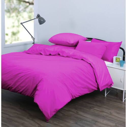 (Double (200x200 cm)) Reversible Plain Duvet Cover Purple Bedding Sets 1